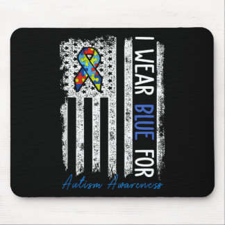 I Wear Blue For Autism Awareness Month Men Women K Mouse Mat
