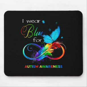 I Wear Blue For Autism Awareness Month Men Women K Mouse Mat