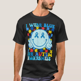 I Wear Blue For Autism Awareness Month Men Women K T-Shirt