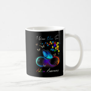 I Wear Blue For Autism Awareness shirt Puzzle Mum  Coffee Mug