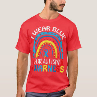 I Wear Blue For Autism Awarness ADHD Puzzle Autism T-Shirt