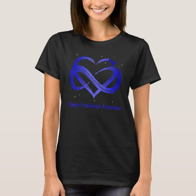 I Wear Blue For Charge Syndrome Awareness Warrior T-Shirt (Front)