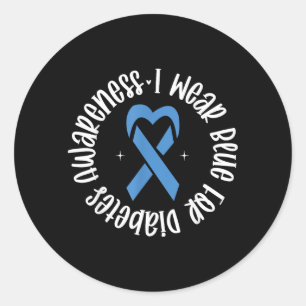 I Wear Blue For Diabetes Awareness Art Classic Round Sticker