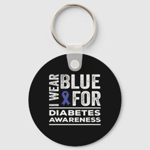 I Wear Blue For Diabetes Awareness Month Blue Ribb Key Ring