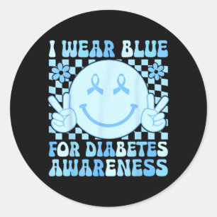 I Wear Blue For Diabetes Awareness Print Classic Round Sticker