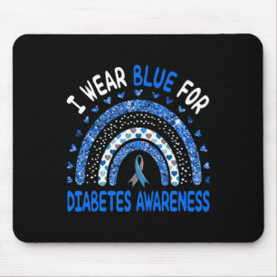I Wear Blue For Diabetes Awareness Rainbow Men Wom Mouse Mat