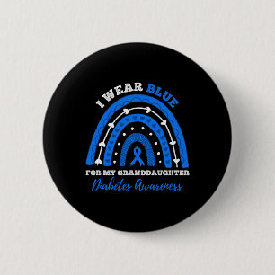 I Wear Blue For Granddaughter T1d Type 1 Diabetes  6 Cm Round Badge