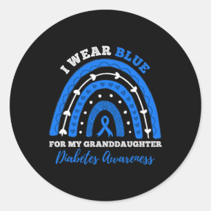 I Wear Blue For Granddaughter T1d Type 1 Diabetes Classic Round Sticker