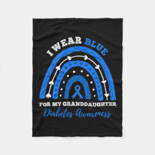 I Wear Blue For Granddaughter T1d Type 1 Diabetes Fleece Blanket
