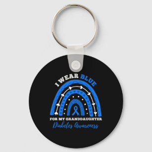 I Wear Blue For Granddaughter T1d Type 1 Diabetes  Key Ring