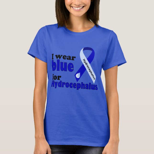 I wear blue for Hydrocephalus T-Shirt (Front)