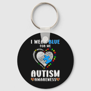 I Wear Blue For Me Autism Awareness Key Ring