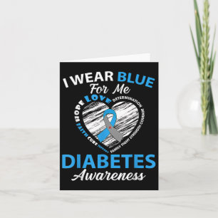 I Wear Blue For Me Type 1 Diabetes Awareness Month Card