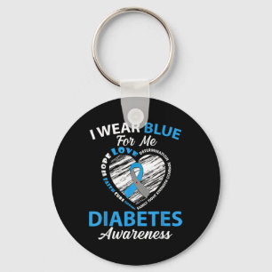 I Wear Blue For Me Type 1 Diabetes Awareness Month Key Ring
