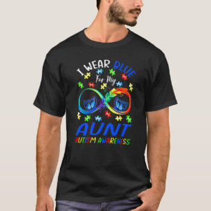 I Wear Blue For My Aunt Autism Awareness Butterfly T-Shirt