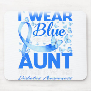 I Wear Blue For My Aunt Diabetes Awareness Mouse Mat
