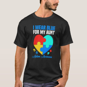 I Wear Blue For My Aunt Puzzle Autism Awareness Mo T-Shirt
