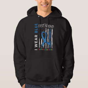 I Wear Blue For My Best Friend Autism Awareness Fl Hoodie