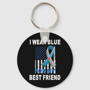 I Wear Blue For My Best Friend Diabetes Awareness Key Ring