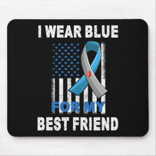 I Wear Blue For My Best Friend Diabetes Awareness Mouse Mat