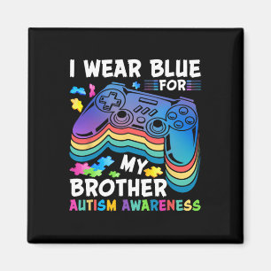 I Wear-blue For My Brother Autism Awareness Boys V Magnet