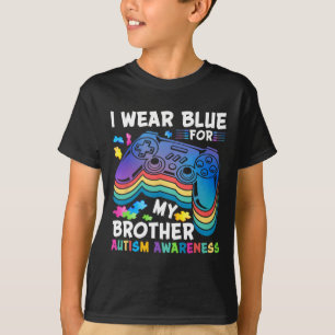I Wear-blue For My Brother Autism Awareness Boys V T-Shirt