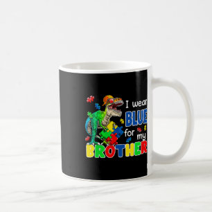 I Wear Blue For My Brother Autism Awareness Dinosa Coffee Mug