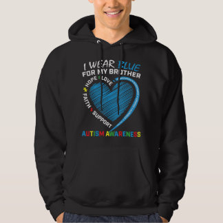 I wear blue for my brother autism awareness produc hoodie
