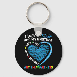 I wear blue for my brother autism awareness produc key ring