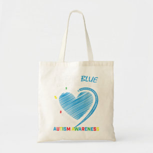 I wear blue for my brother autism awareness produc tote bag