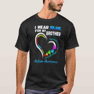 I Wear Blue For My Brother Autism Awareness Puzzle T-Shirt
