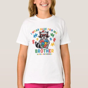 I Wear Blue for My Brother Autism Awareness  T-Shirt