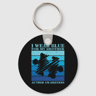 I Wear Blue For My Brother Autistic Kids Autism Aw Key Ring