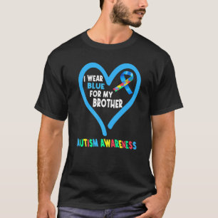 I Wear Blue For My Brother Cool Autism Awareness Q T-Shirt