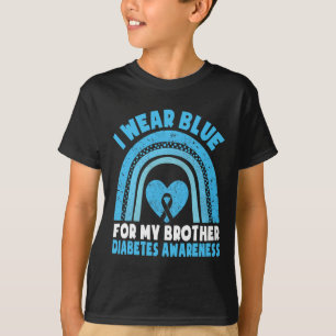 I Wear Blue For My Brother Diabetes Awareness Brot T-Shirt