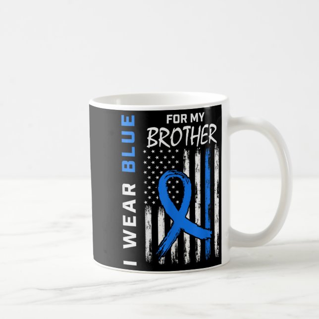 I Wear Blue For My Brother Diabetes Awareness Shir Coffee Mug (Right)