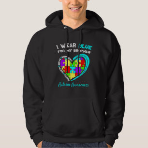 I Wear Blue For My Brother Kids Autism Awareness S Hoodie