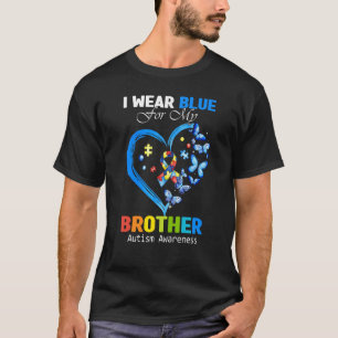 I Wear Blue For My Brother Kids Autism Awareness S T-Shirt