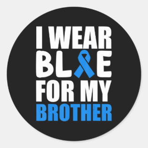 I Wear Blue For My Brother shirt Autism Awareness Classic Round Sticker