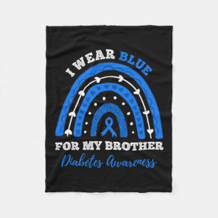 I Wear Blue For My Brother T1d Type 1 Diabetes Awa Fleece Blanket