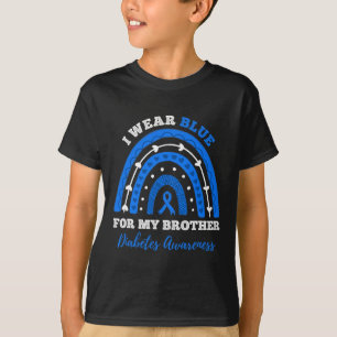 I Wear Blue For My Brother T1d Type 1 Diabetes Awa T-Shirt