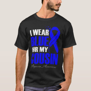I Wear Blue For My Cousin Alopecia Feather  T-Shirt