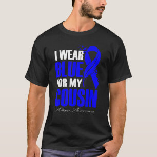 I Wear Blue For My Cousin Autism Feather T-Shirt