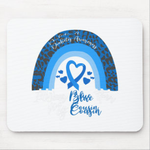 I Wear Blue For My Cousin Rainbow Leopard Diabetes Mouse Mat