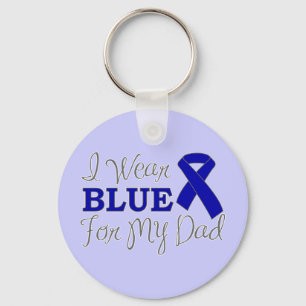 I Wear Blue For My Dad (Blue Awareness Ribbon) Key Ring