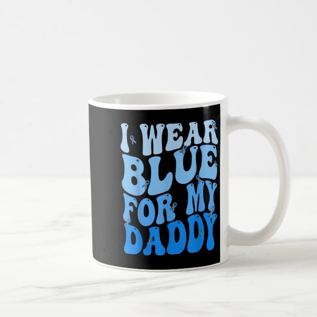 I Wear Blue For My Daddy Blue Ribbon T1d Diabetes  Coffee Mug (Right)