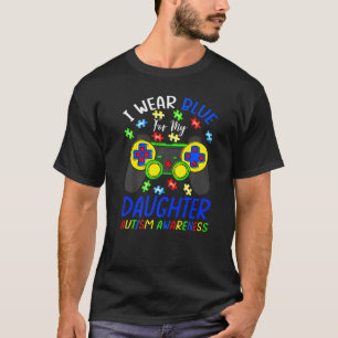 I Wear Blue For My Daughter Autism Awareness Boys T-Shirt