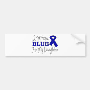 I Wear Blue For My Daughter (Blue Ribbon) Bumper Sticker