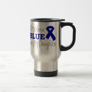 I Wear Blue For My Daughter (Blue Ribbon) Travel Mug