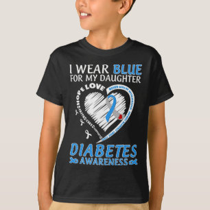 I Wear Blue For My Daughter Diabetes Awareness Blu T-Shirt